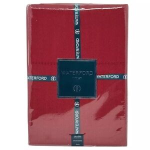 WATERFORD 70" x 84" Christmas Holiday Classic Solid Red Designer Tablecloth NEW